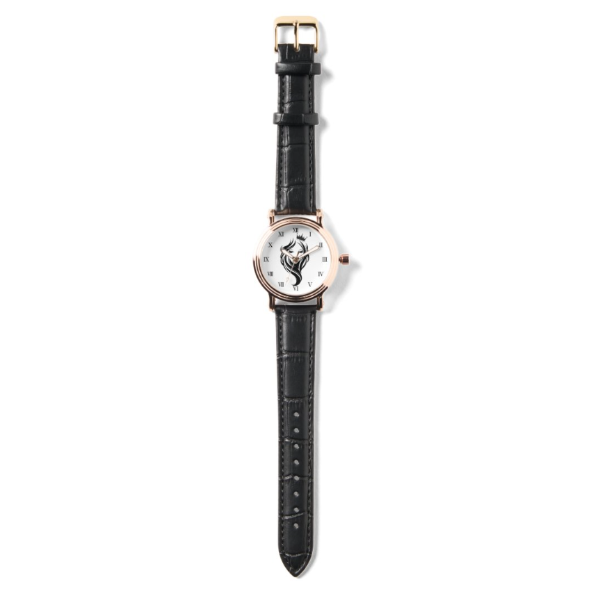 Fair & Favored™ Times & Seasons Black Rose Gold Wristwatch