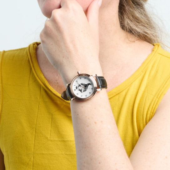 Fair & Favored™ Times & Seasons Black Rose Gold Wristwatch