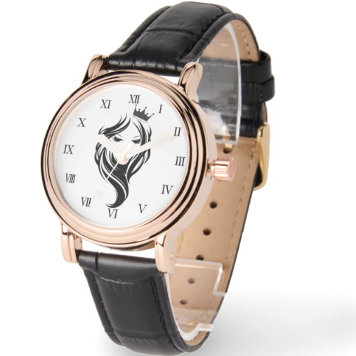Fair & Favored™ Times & Seasons Black Rose Gold Wristwatch