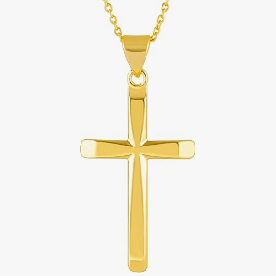 14K Real Gold FAIR & FAVORED™ Classic Cross Pendent Necklace