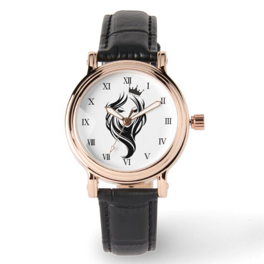 Fair & Favored™ Times & Seasons Black Rose Gold Wristwatch